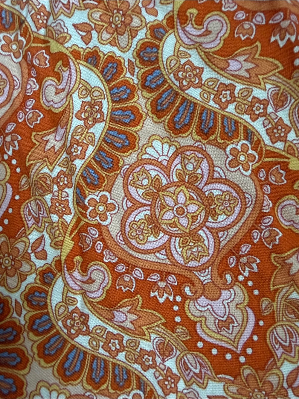 Rachel Zoe Orange Paisley Button-Front Midi Skirt - Picture 2 of 4